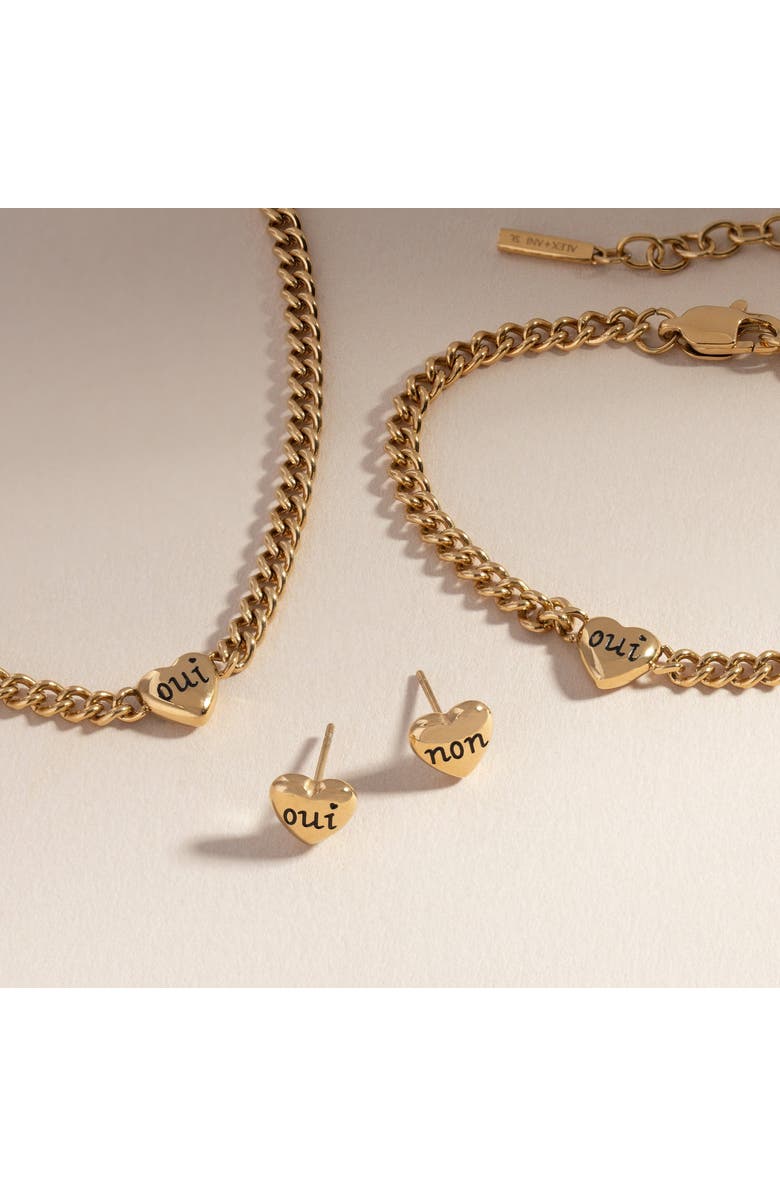 Alex and Ani Oui Non Heart Inline Necklace, Alternate, color,