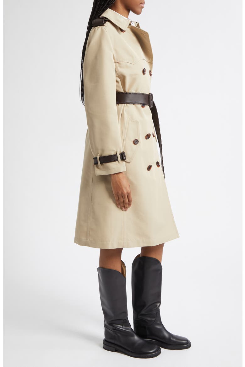 Foxfield Silk & Cotton Trench Coat, Alternate, color, OATMEAL BEIGE