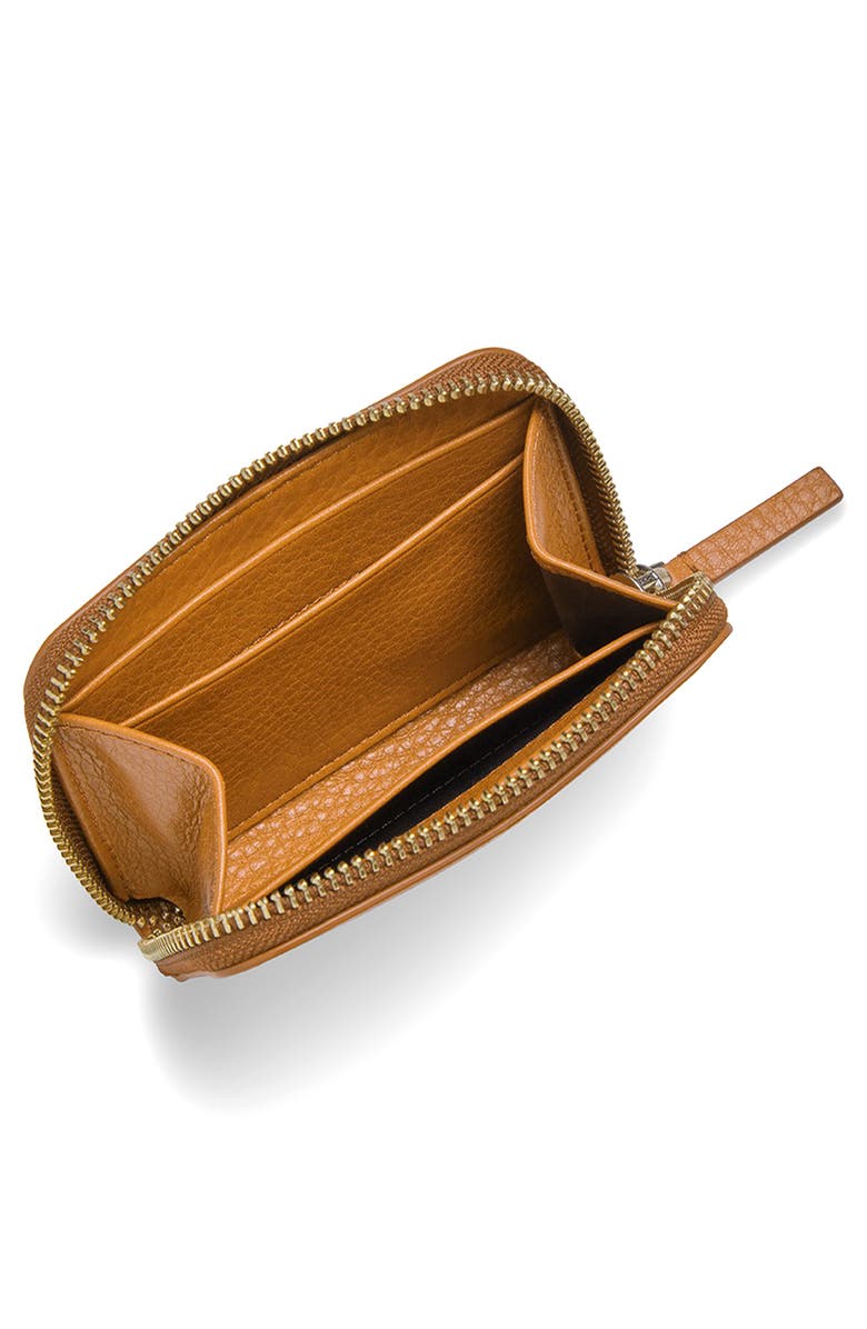 Shinola Small Zip Wallet, Alternate, color, Honey