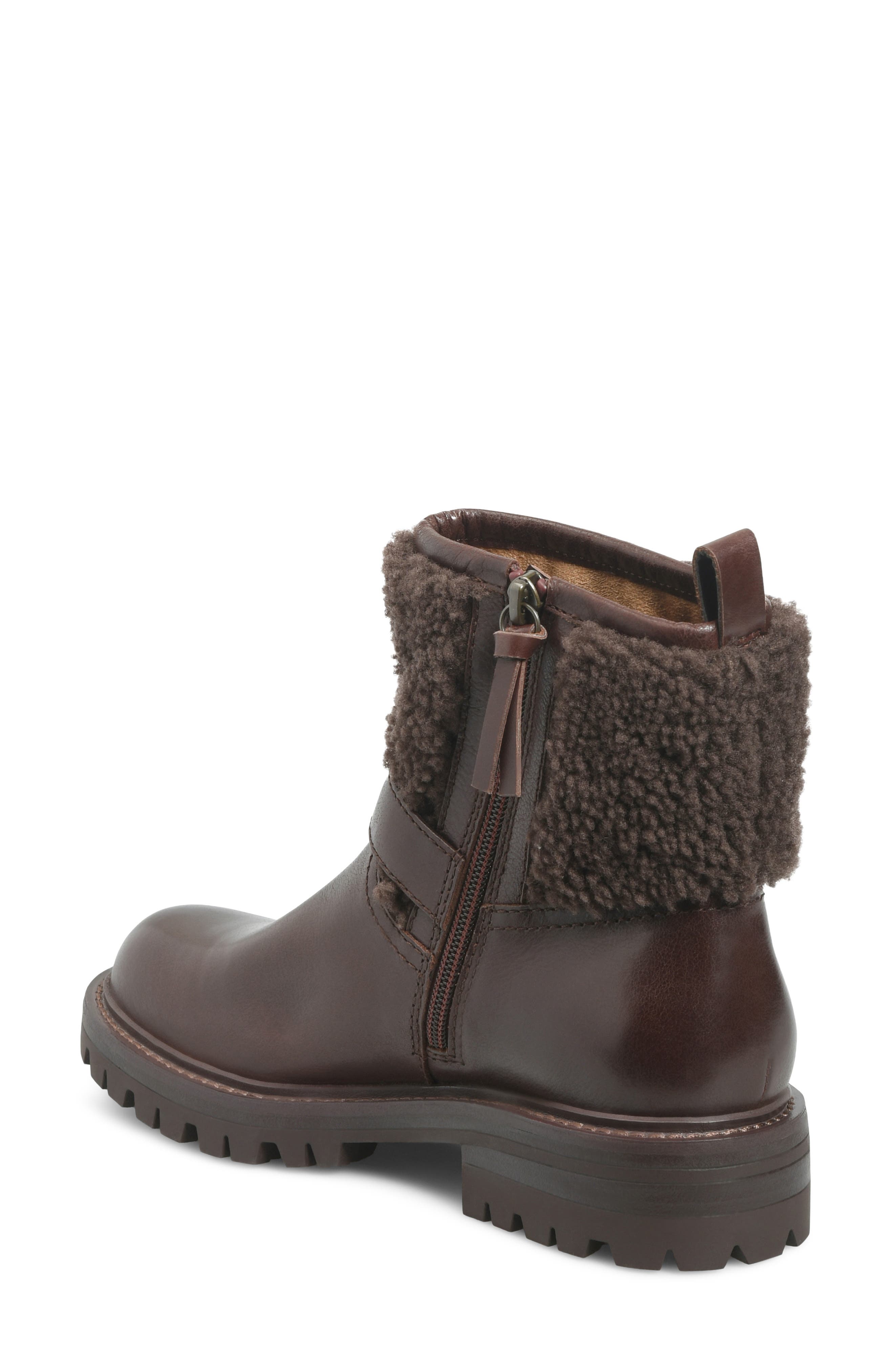 Cambridge Faux Shearling Trim Bootie, Alternate, color, TOBACCO/ CHOCOLATE