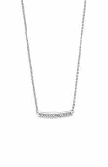 EFFY Sterling Silver Pavé Diamond Bar Pendant Necklace - 0.10ct.