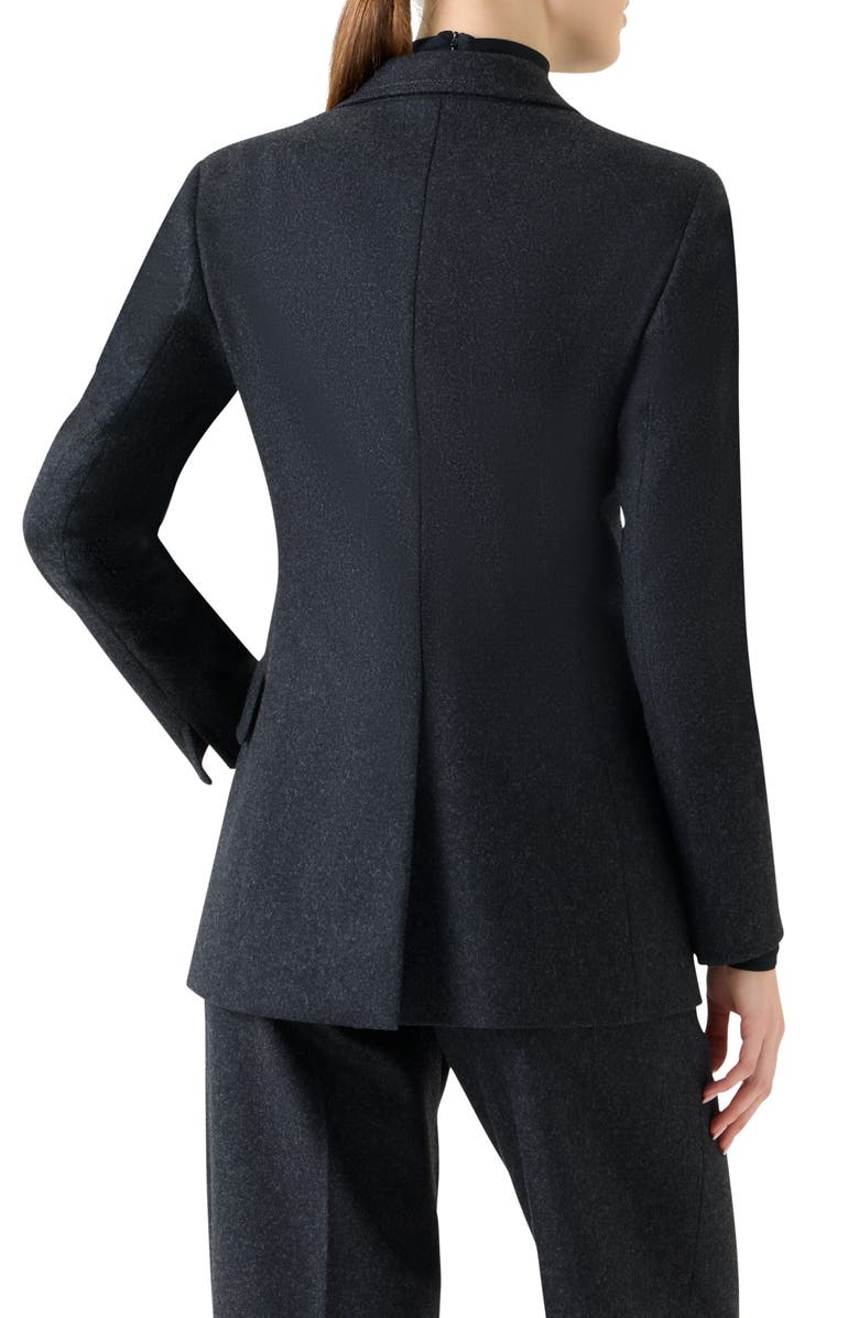 Akris punto Wool Blend Flannel Blazer, Alternate, color, Charcoal