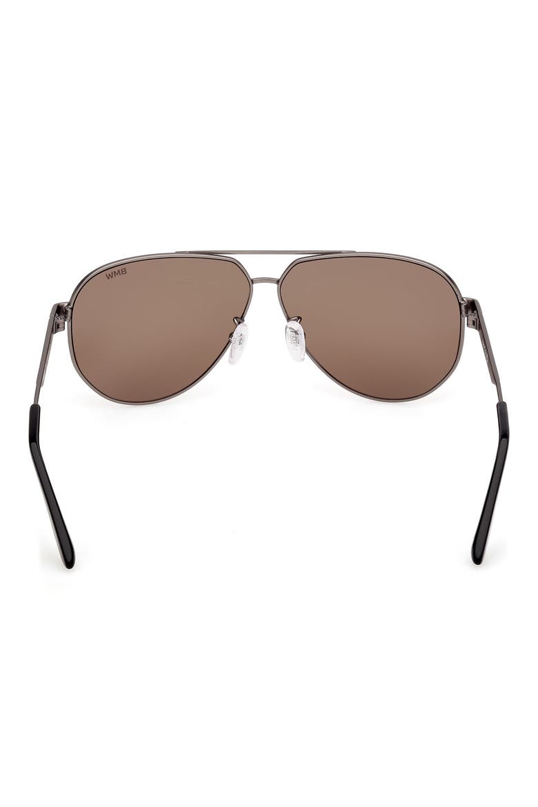 60mm Pilot Sunglasses, Alternate, color, SHINY PALLADIUM / ROVIEX