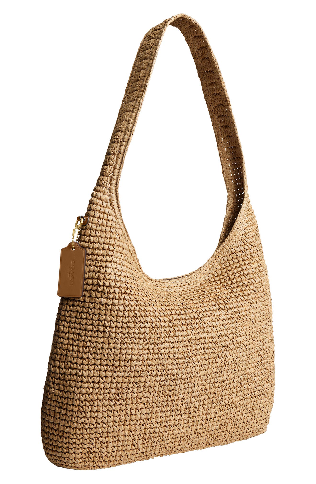 COACH Brooklyn Refined Weave Shoulder Bag, Alternate, color, Natural