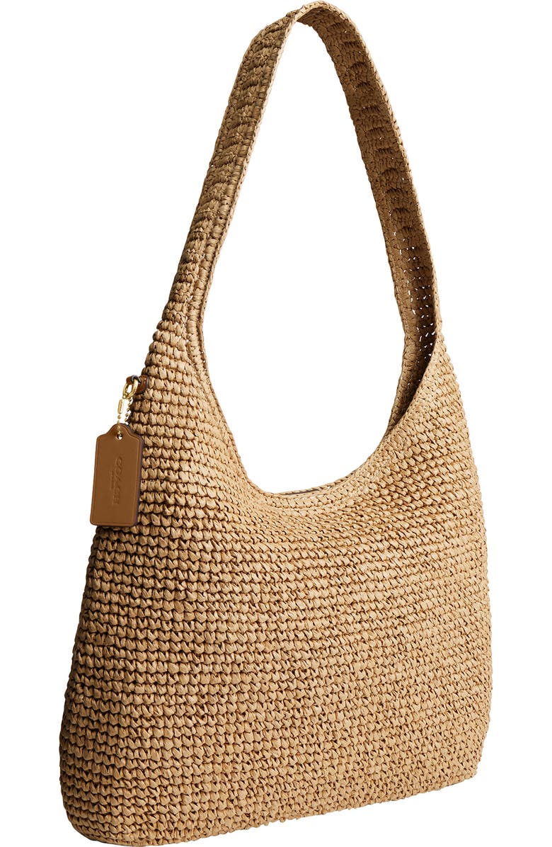COACH Brooklyn Refined Weave Shoulder Bag, Alternate, color, Natural