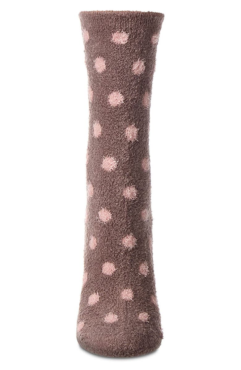 MeMoi Polka Dot Lavender Infused Crew Socks, Alternate, color, Stone