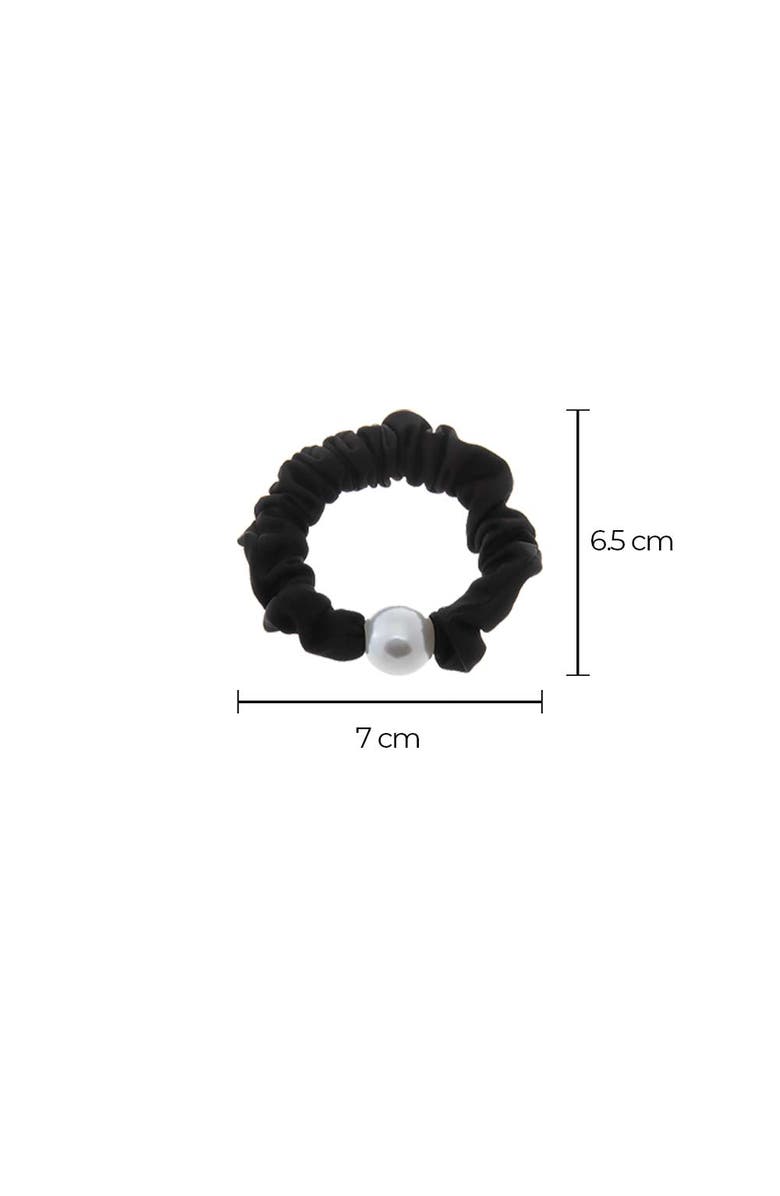 BY ADINA EDEN Black Pearl Accent Scrunchie Set, Alternate, color, Black