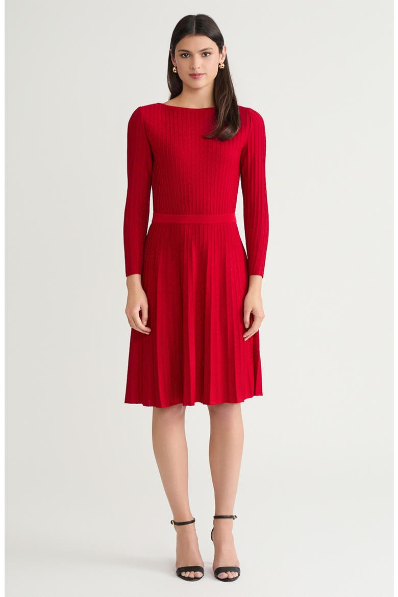 Fit-N-Flare Tonal Stitch Knit Dress, Main, color, Holiday