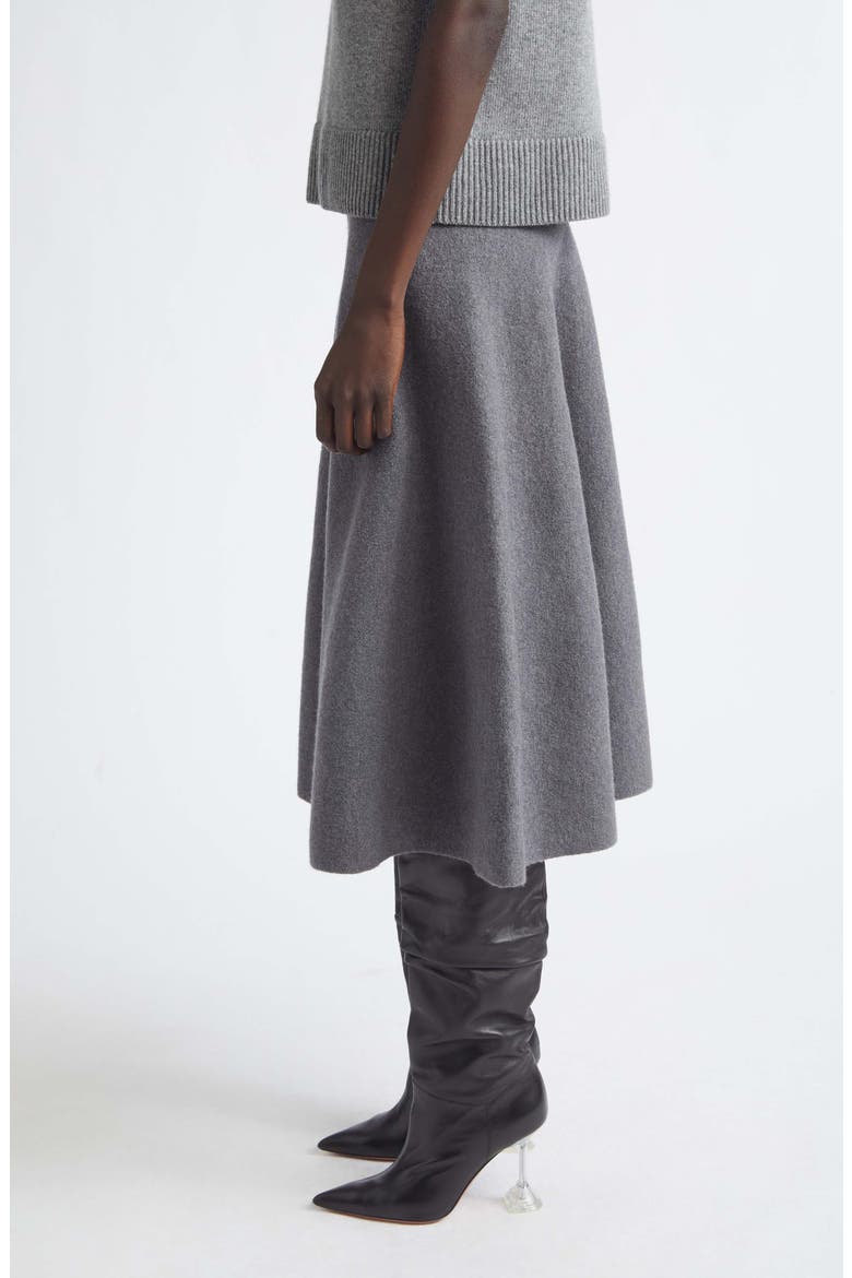 The Miller Structured Virgin Wool Knit Skirt, Alternate, color, HEATHER GREY