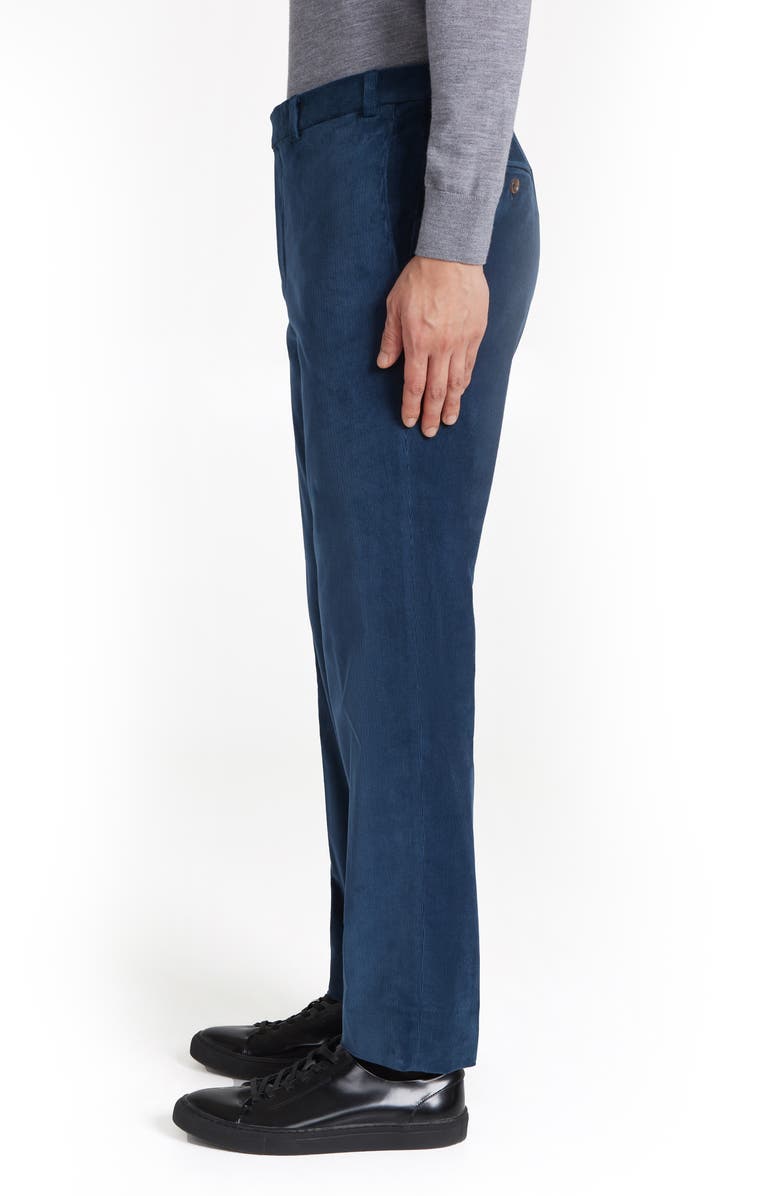 Jack Victor Sage Flat Front Stretch Corduroy Chinos, Alternate, color, Teal