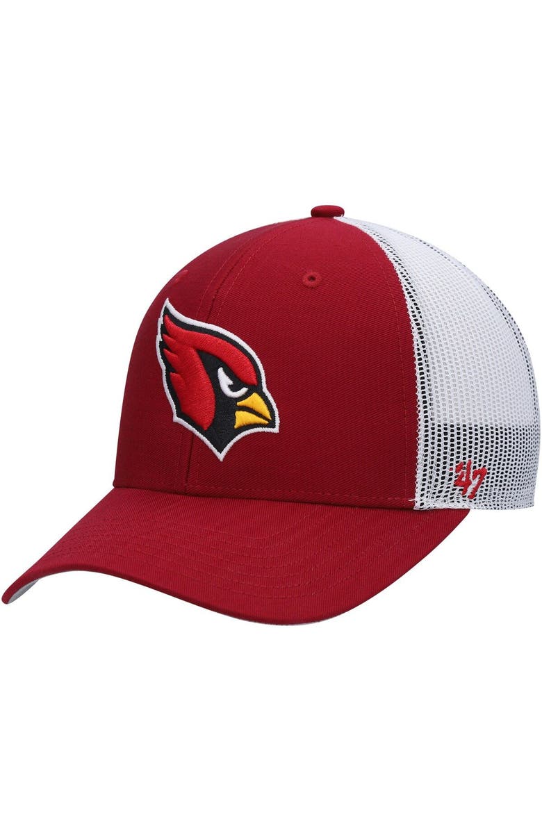 '47 Youth '47 Cardinal/White Arizona Cardinals Adjustable Trucker Hat, Main, color, 