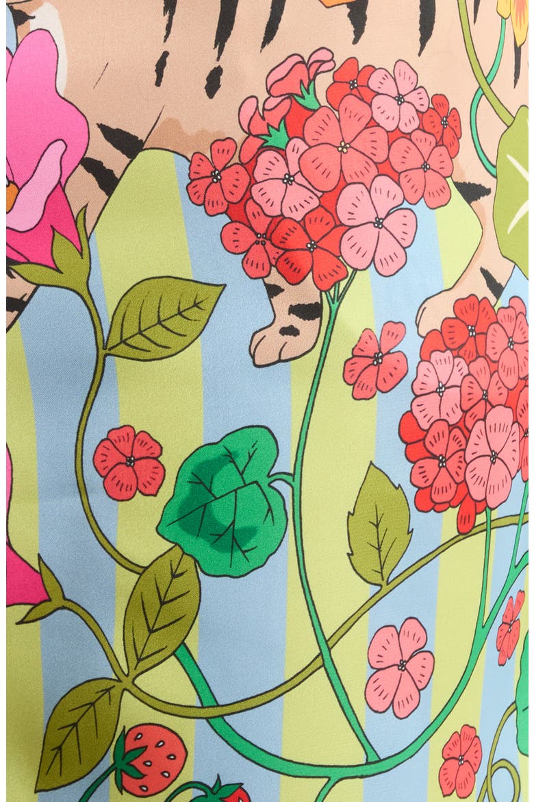 In the Greenhouse Satin Pajamas, Alternate, color, GREEN