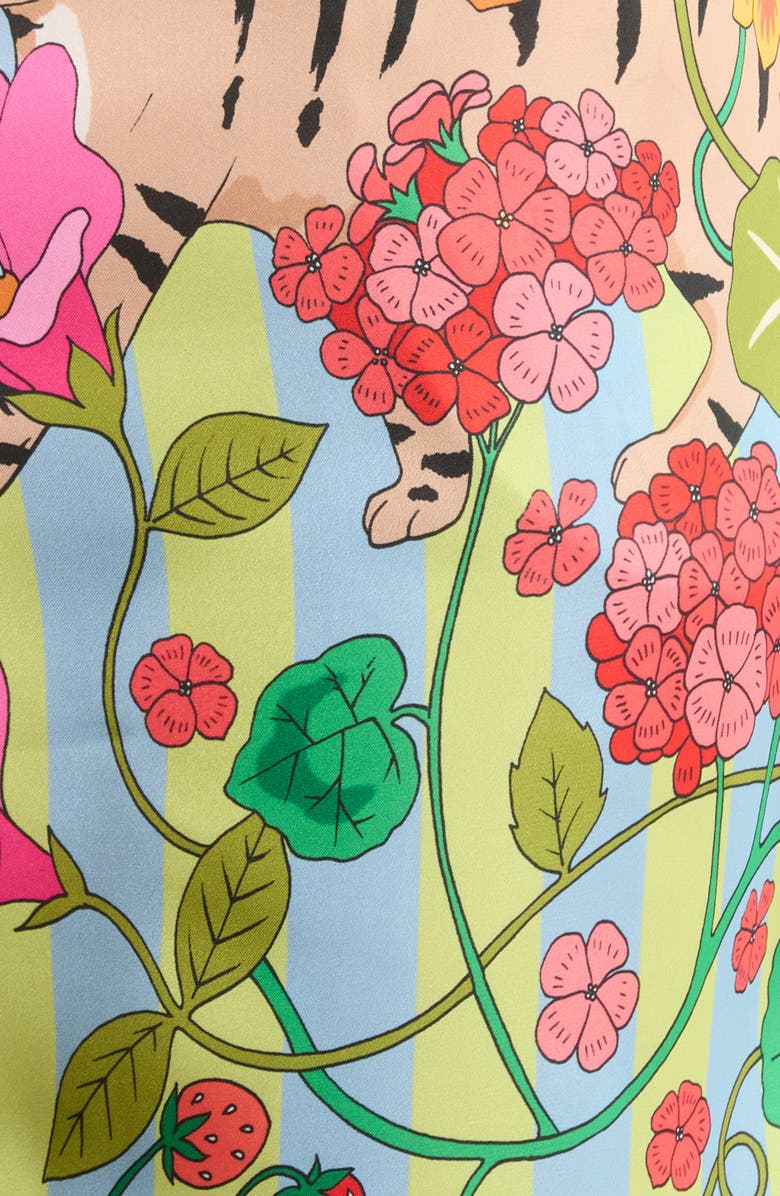 Karen Mabon In the Greenhouse Satin Pajamas, Alternate, color, Green