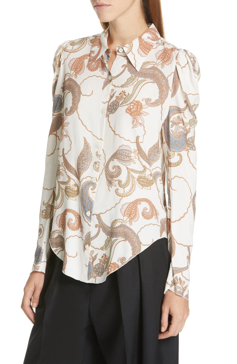 See by Chloé Paisley Puff Sleeve Blouse, Alternate, color, 