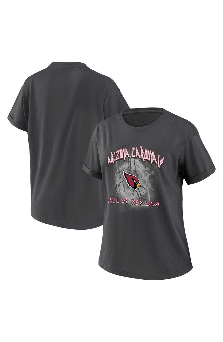 WEAR by Erin Andrews Women's WEAR by Erin Andrews Charcoal Arizona Cardinals Boyfriend T-Shirt, Alternate, color, Charcoal