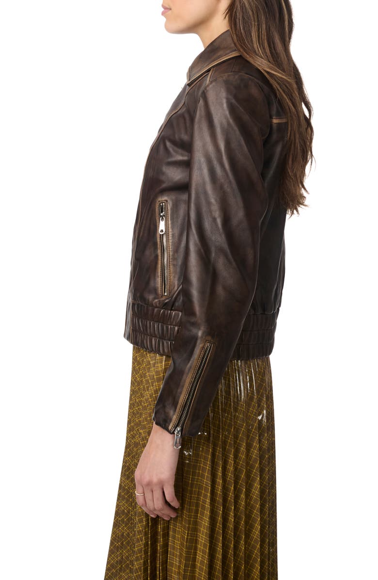 Bernardo Distressed Lambskin Leather Jacket, Alternate, color,