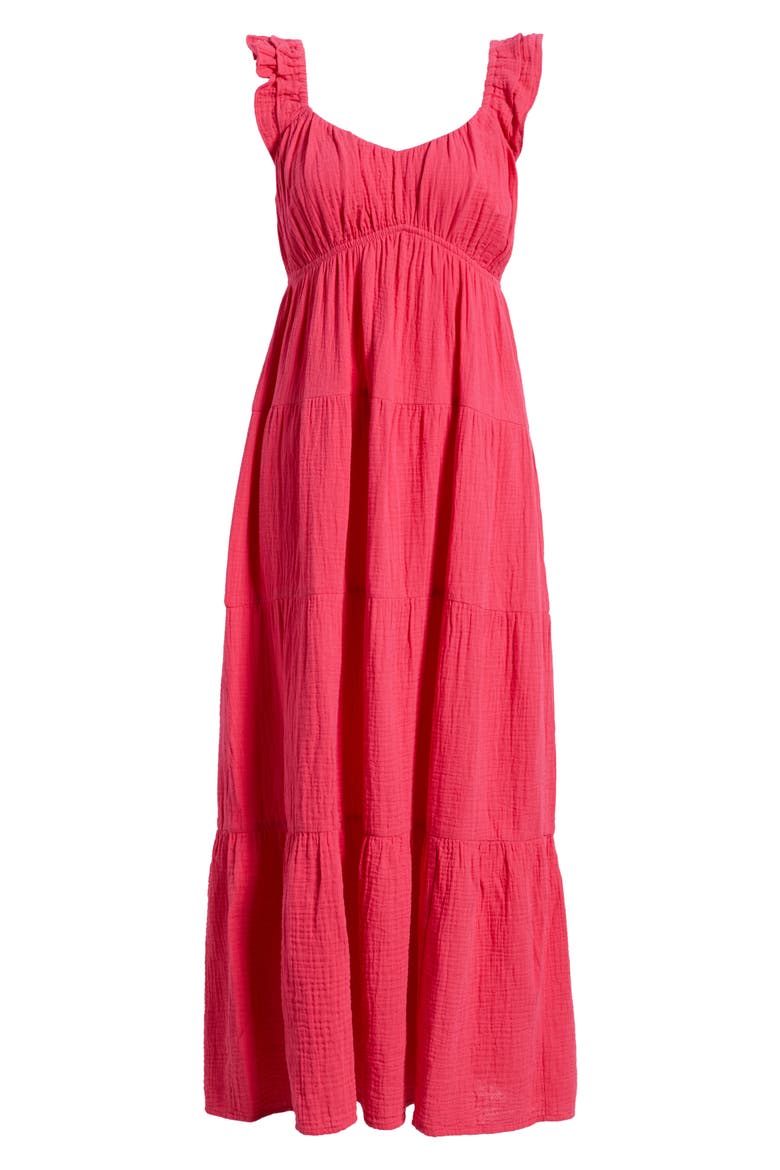 Empire Waist Maxi Dress, Alternate, color, BRIGHT ROSE