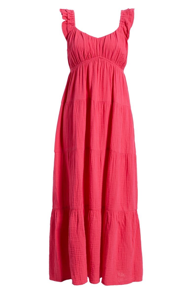 CITY BLUES Empire Waist Maxi Dress, Alternate, color, Bright Rose
