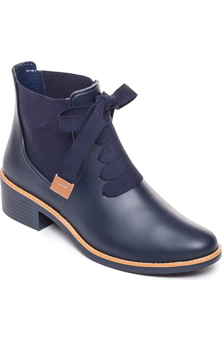 Bernardo Footwear Bernardo Lacey Short Waterproof Rain Boot, Main, color, Navy Pvc