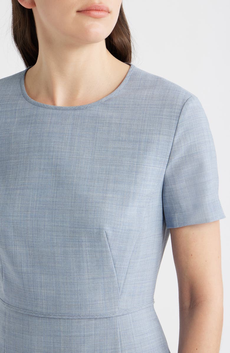 BOSS Dunera Virgin Wool Sheath Dress, Alternate, color, Pale Lagoon