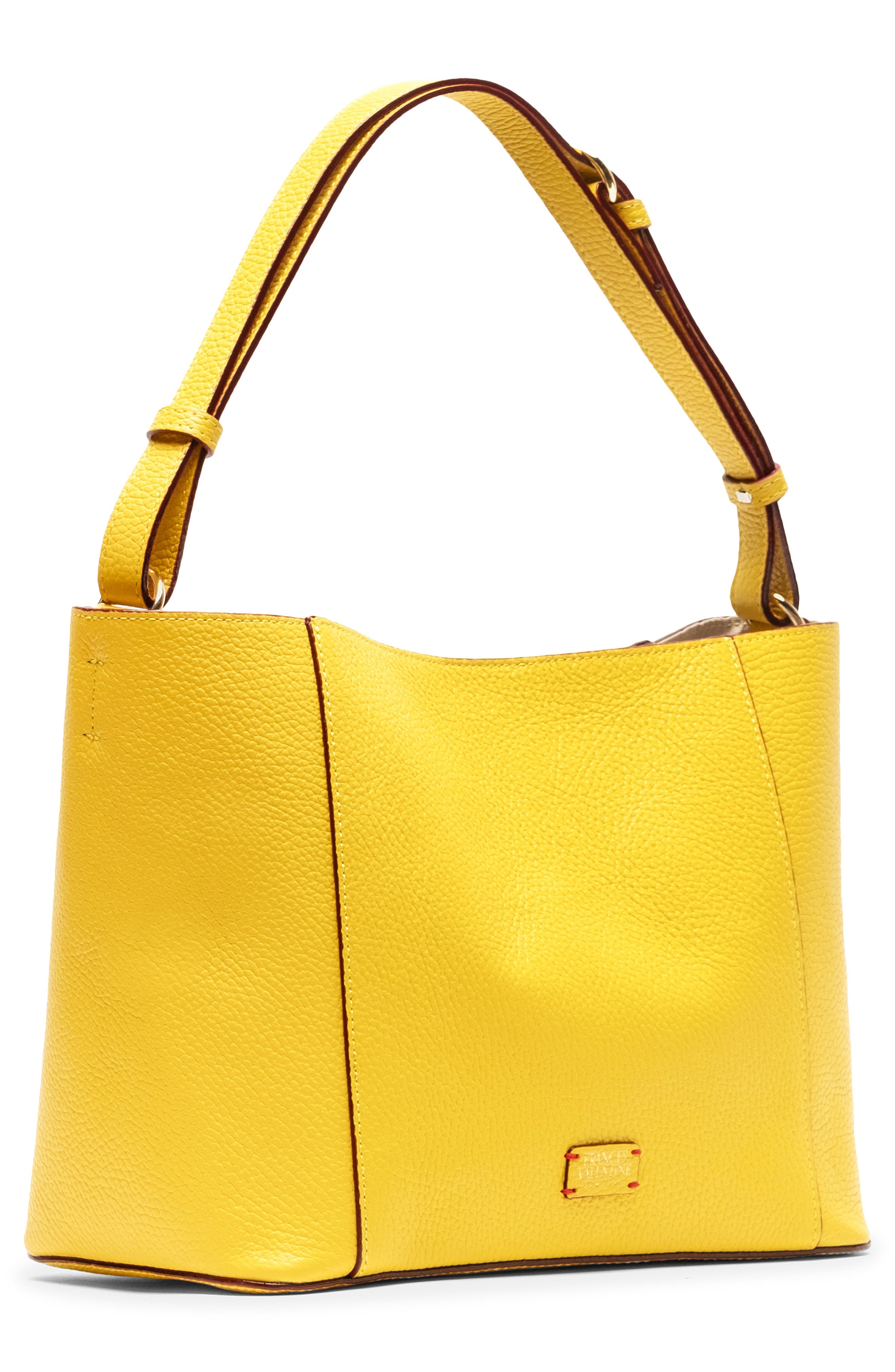 Frances Valentine June Tumbled Leather Hobo Bag, Alternate, color, Canary