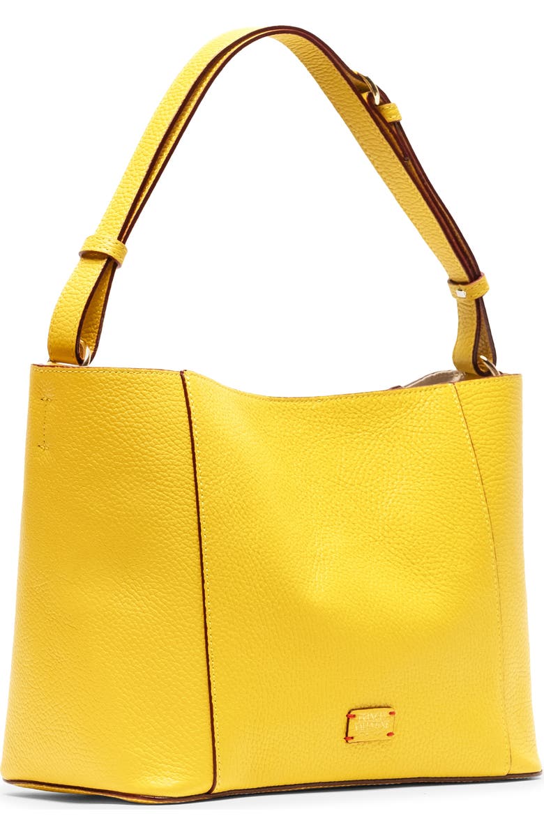 Frances Valentine June Tumbled Leather Hobo Bag, Alternate, color, Canary