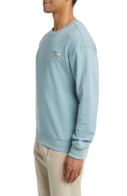 Swannies Golf Is Easy Embroidered French Terry Sweatshirt In Reef