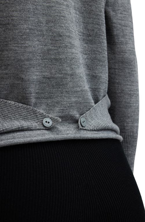 Allsaints Wasson Pirate Wrap Merino Wool Cardigan In Gray