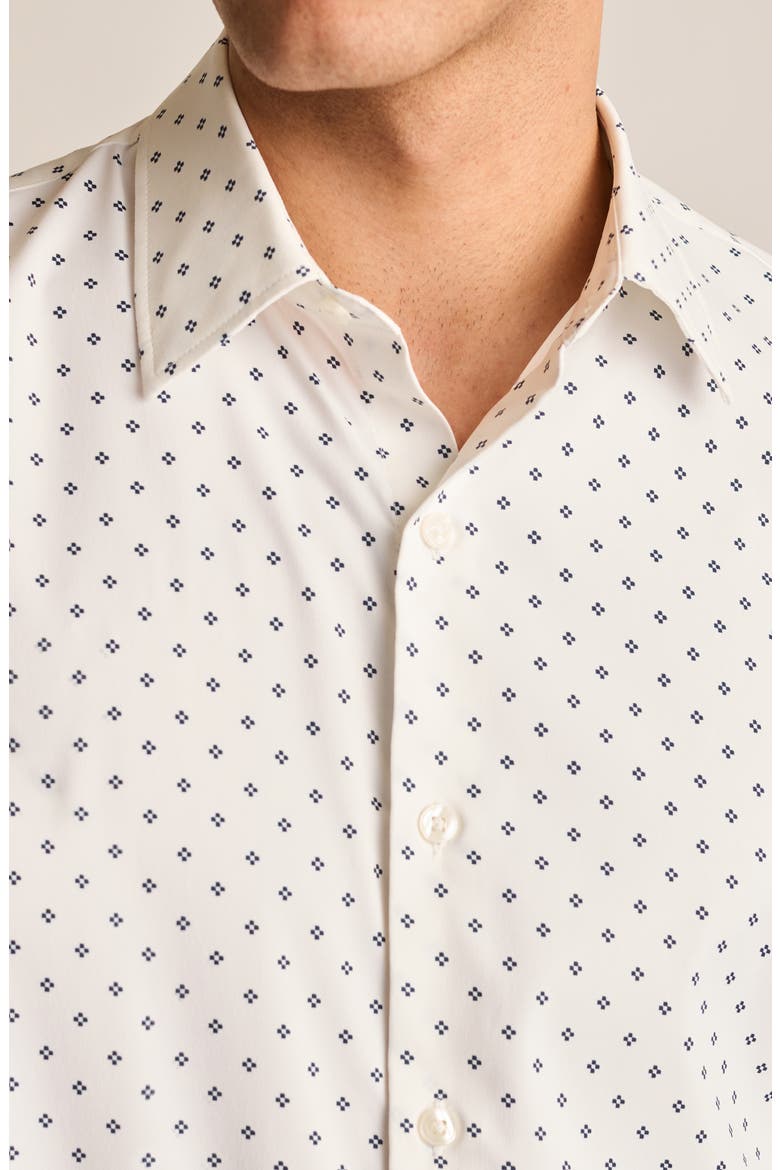Tech Diamond Print Short Sleeve Performance Button-Up Shirt, Alternate, color, WAYWELL GEOMETRIC