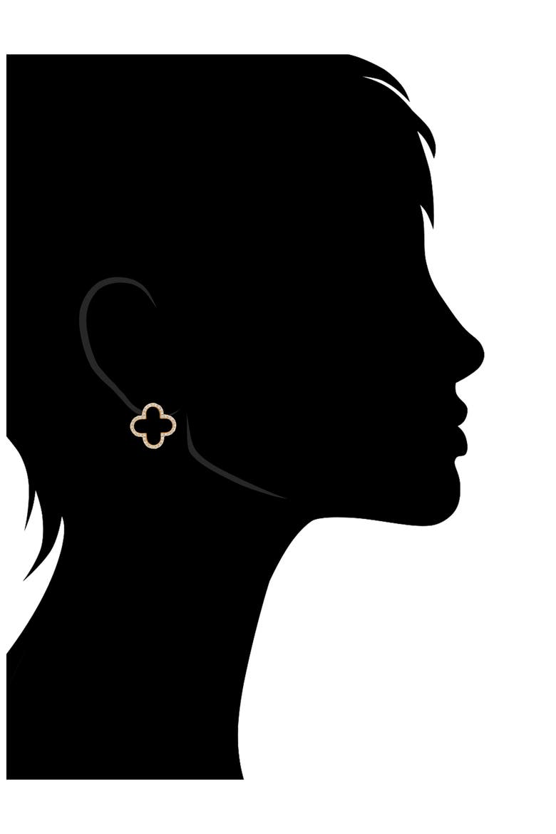 Clover Stud Earrings, Alternate, color, 18K GOLD CLAD