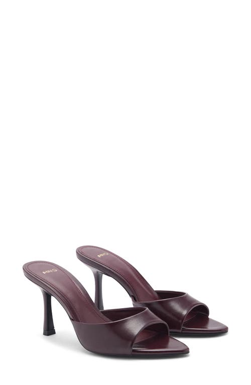 Mango Pointed Toe Slide Sandal In Burgundy