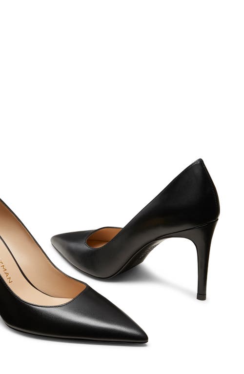 Stuart Weitzman Stuart Power 85 Leather Pumps In Black
