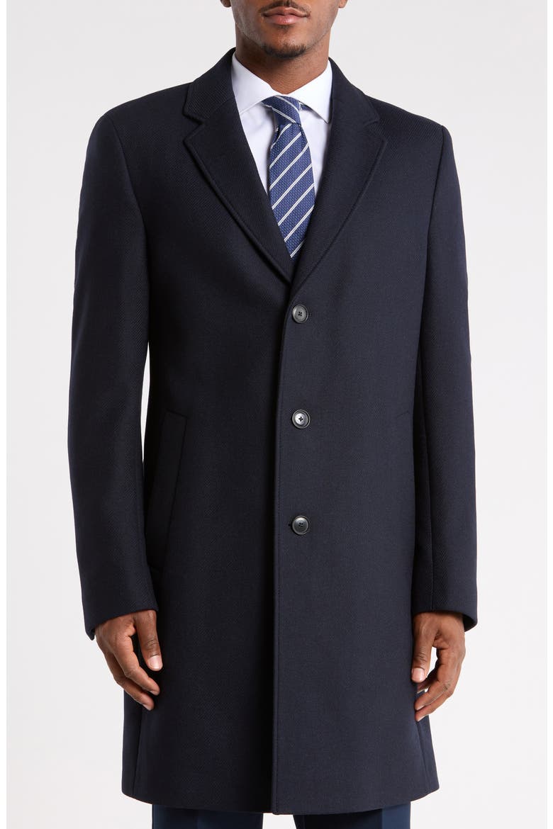 Hendrick Wool Blend Coat, Main, color, DARK BLUE