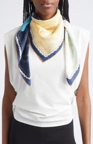 Jacquemus Le Grand Foulard Hippocampe Square Silk Scarf
