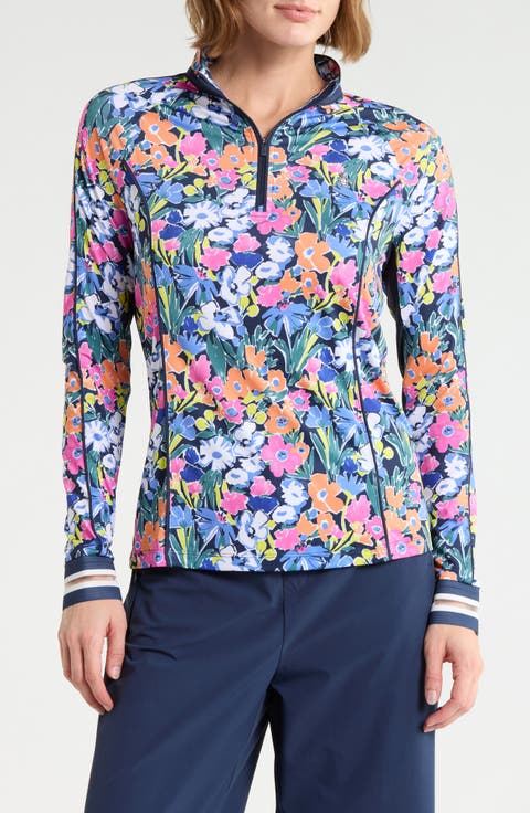 Sketch Floral Sun Protection Long Sleeve Performance Top