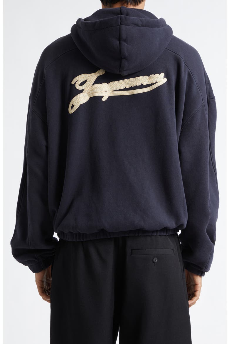 Le Hoodie Torneo Logo Patch Cotton Zip Hoodie, Alternate, color, ROSEMARY LABEL DARK NAVY