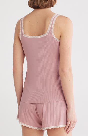 Honeydew Revival Rib Short Pajamas In Mauve
