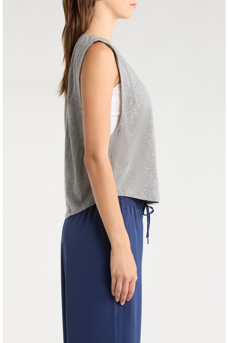 Flow Crop Muscle Tank, Alternate, color, HEATHER GREY