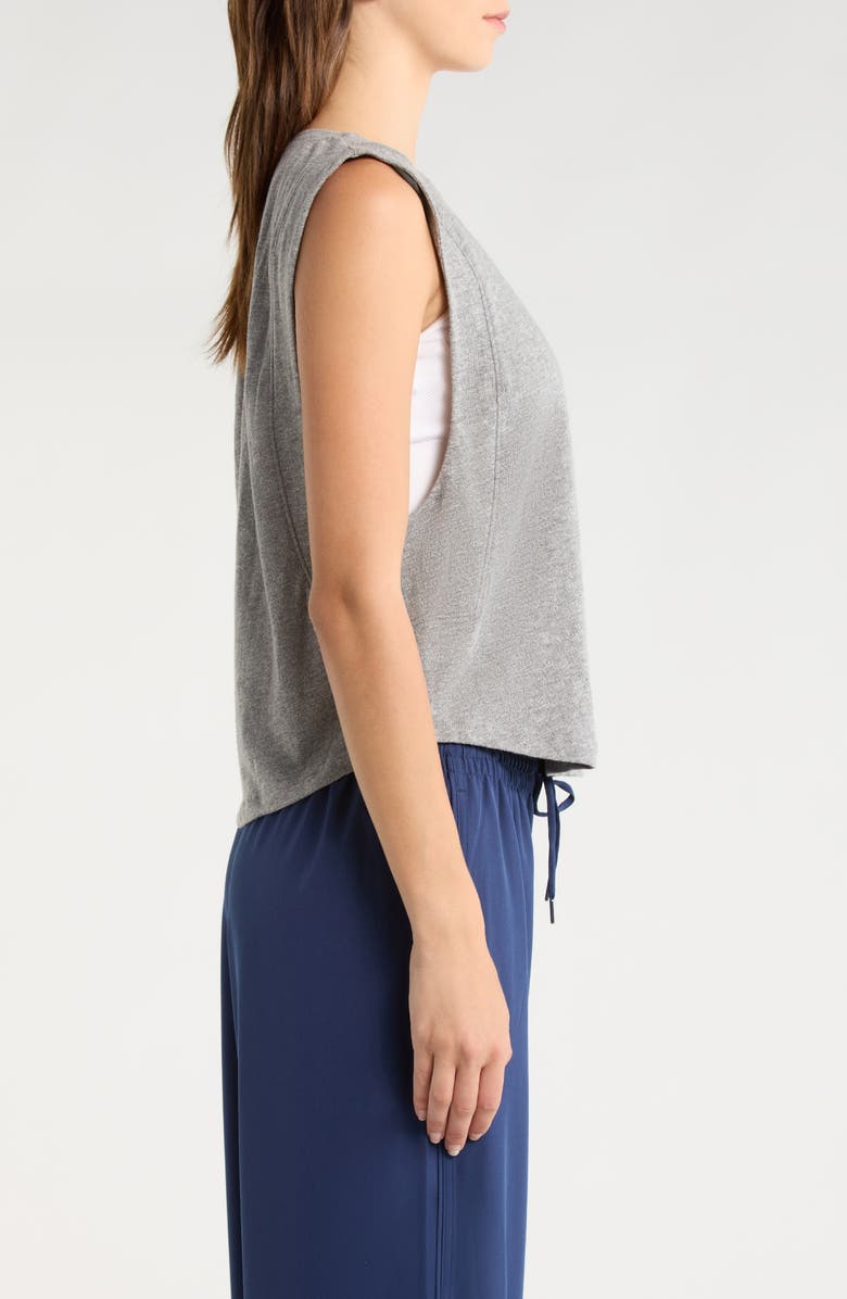 Year of Ours Flow Crop Muscle Tank, Alternate, color, Heather Grey