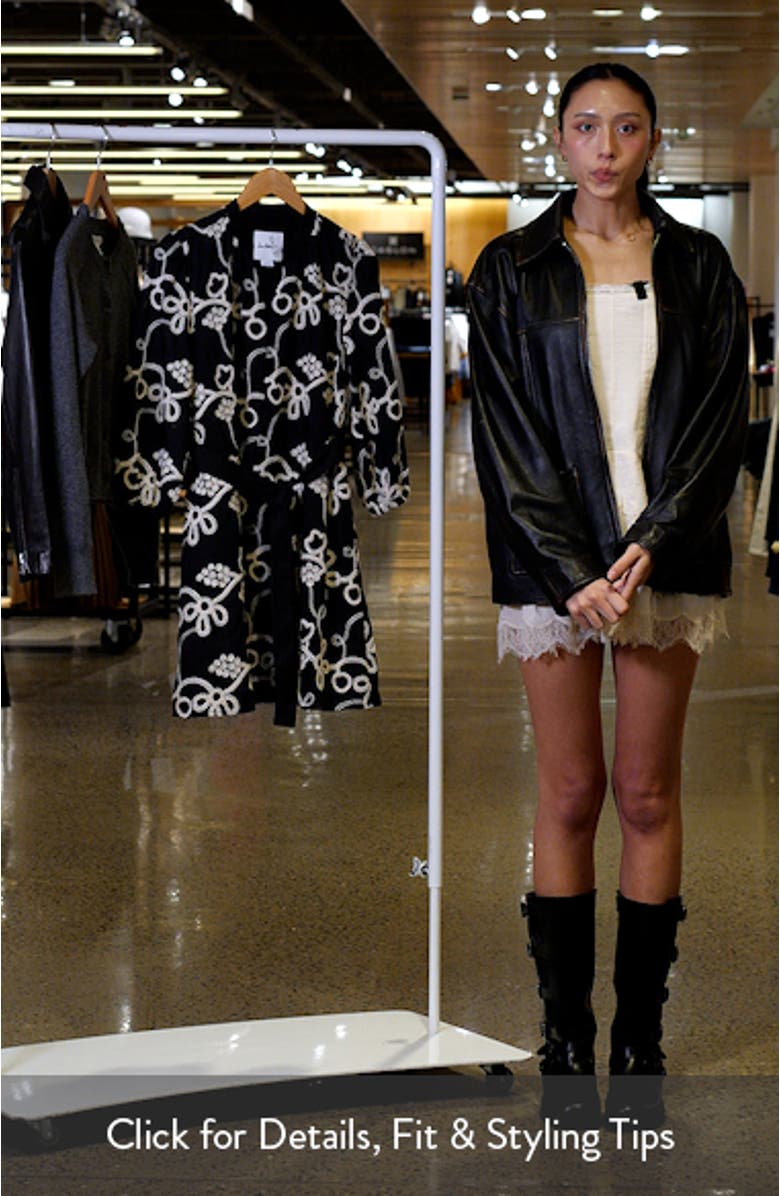 Robe Embroidered Eyelet Long Sleeve Dress, sales video thumbnail