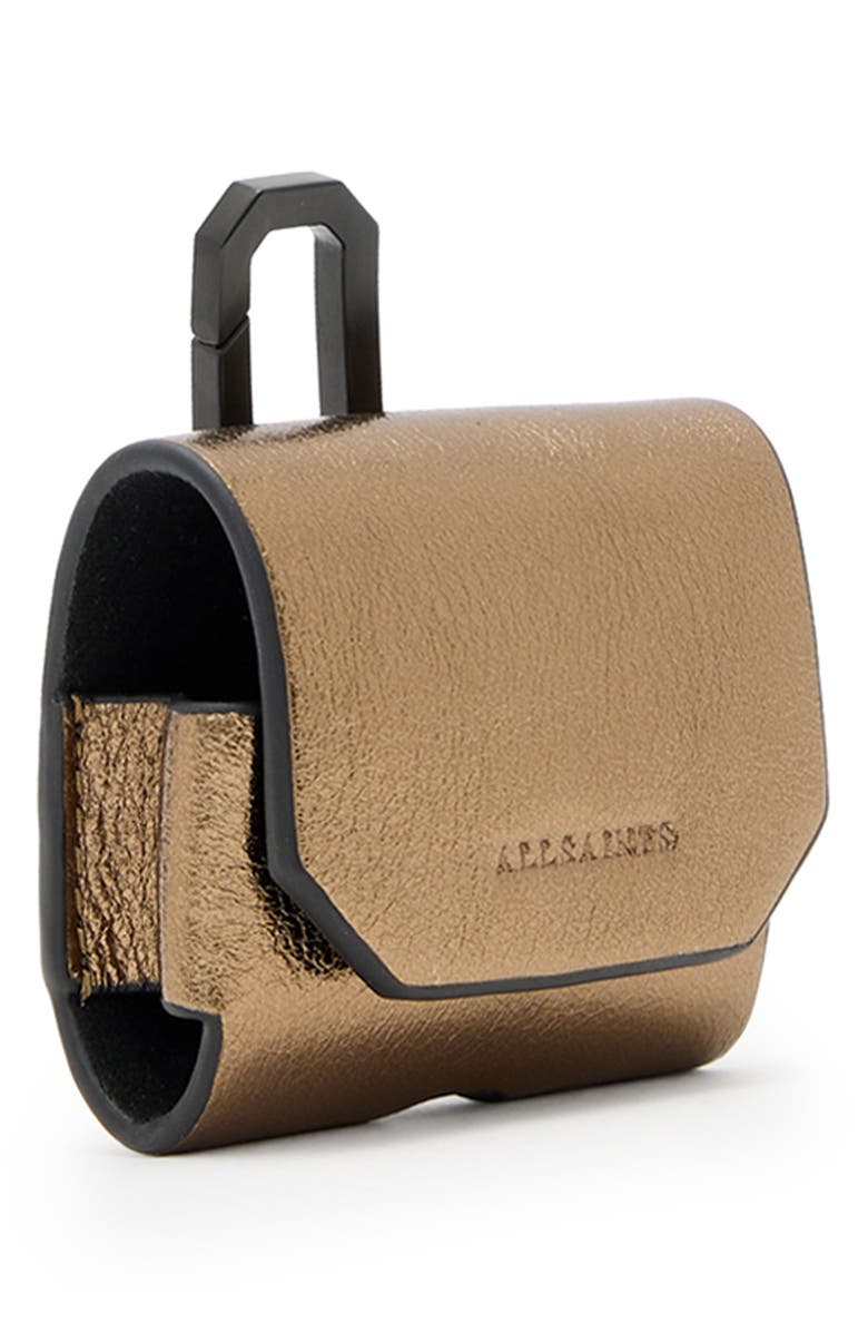 AllSaints Hex AirPod Case, Alternate, color, Warm Brass