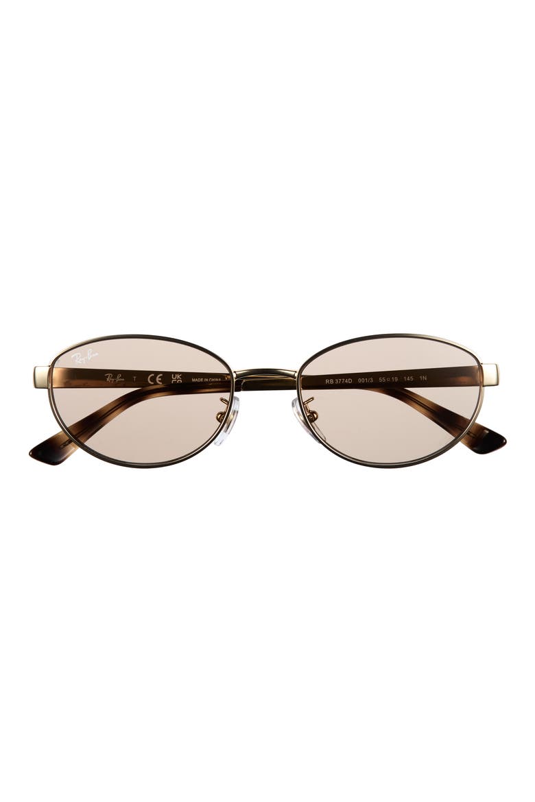 55mm Oval Sunglasses, Main, color, ARISTA / LIGHT BROWN