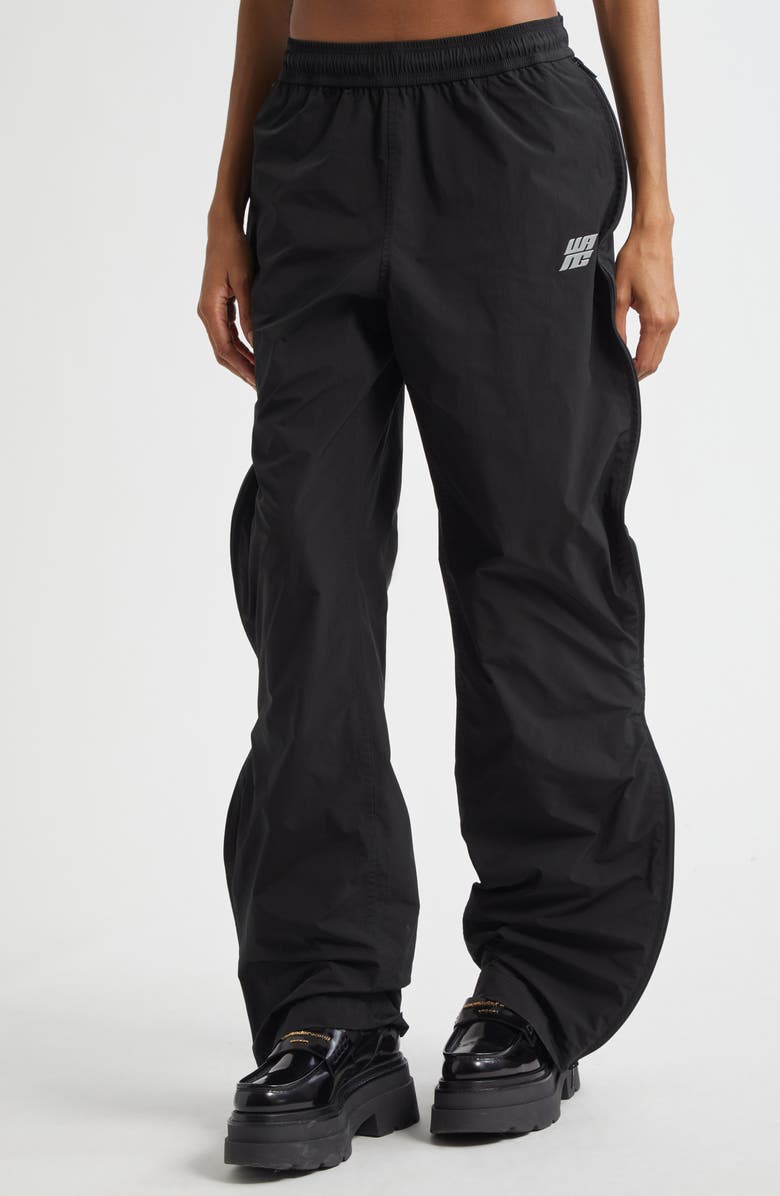 Alexander Wang Ruched Wide Leg Track Pants, Alternate, color,