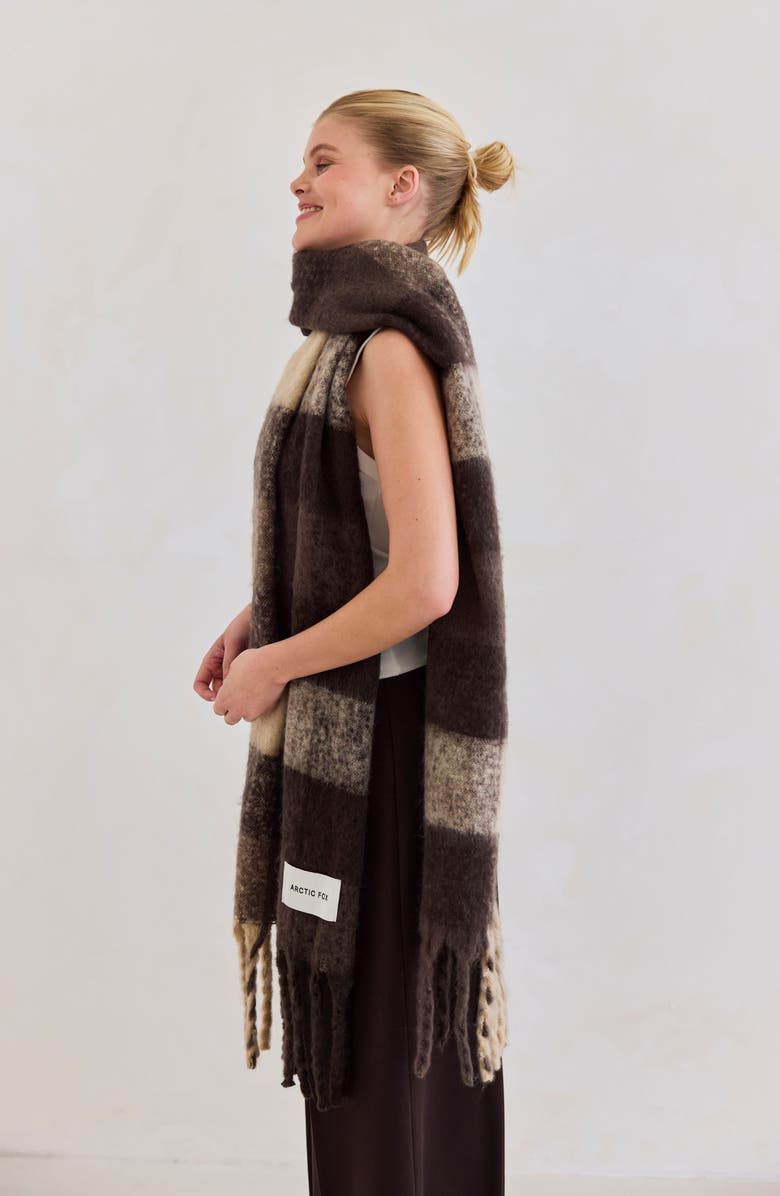Arctic Fox
Co The Reykjavik Check Fringe Scarf, Alternate, color,