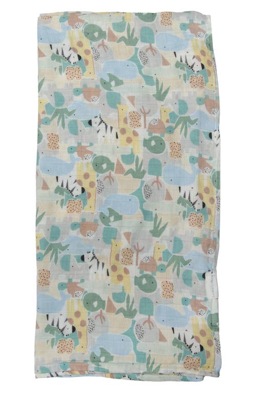 Shop Loulou Lollipop Muslin Swaddle Blanket In Animal Puzzle