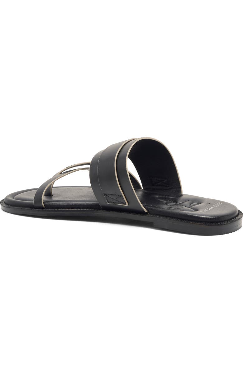 Free People Belted Cross Strap Slide Sandal, Alternate, color, Black Tide Leather