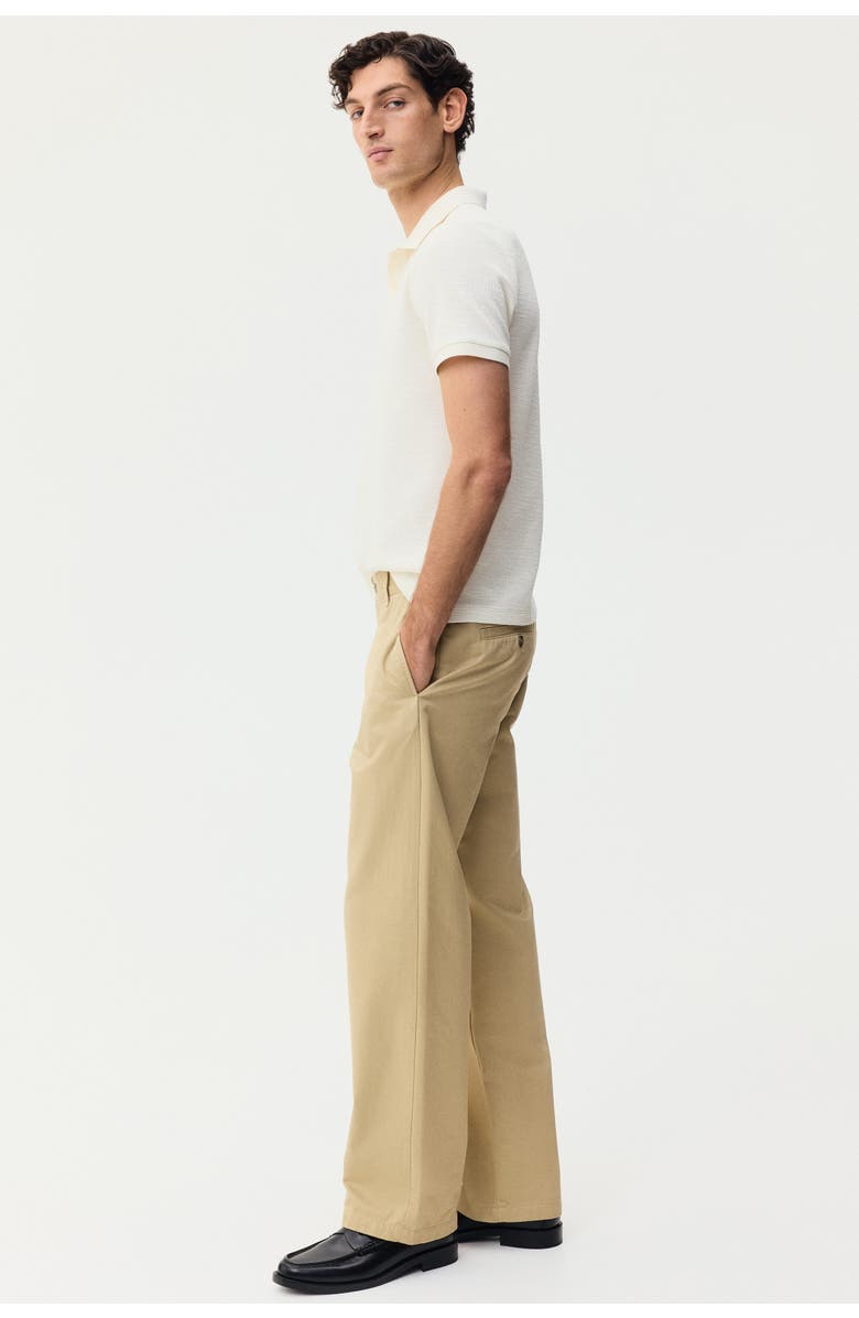 H&M Slim Fit Jacquard-knit Polo Shirt, Alternate, color, Cream