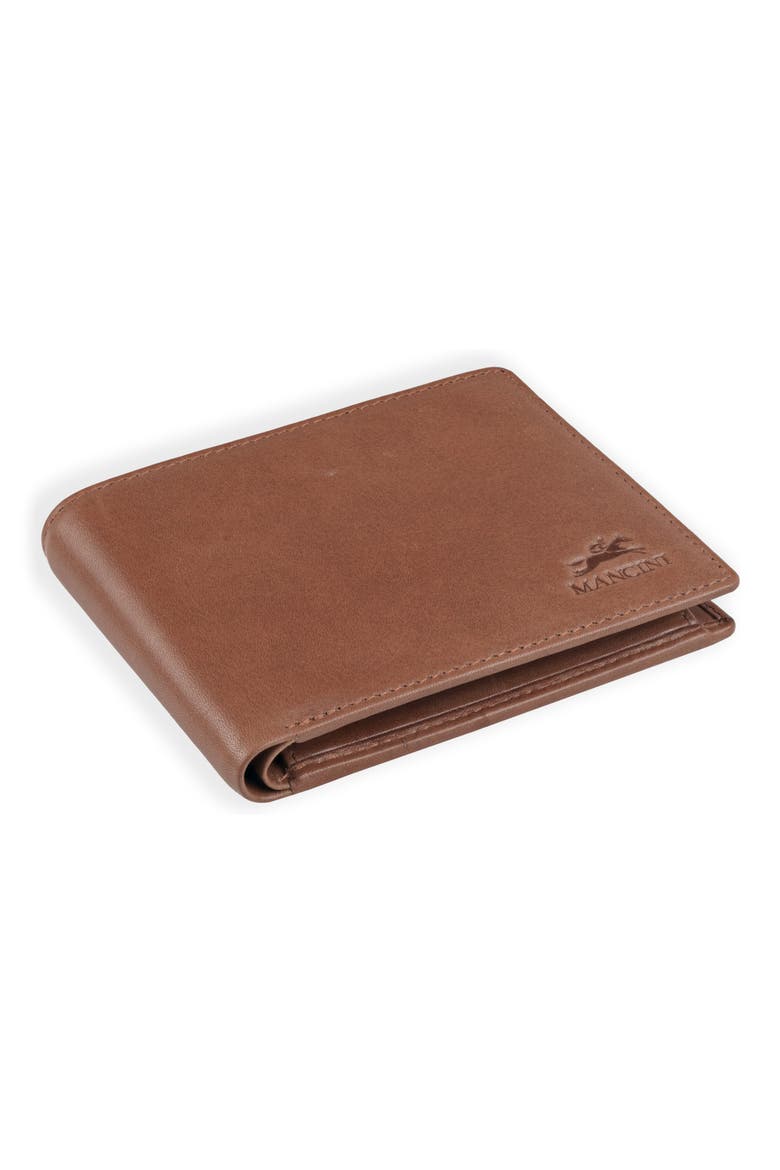 RFID Leather Billfold Wallet, Alternate, color, BROWN