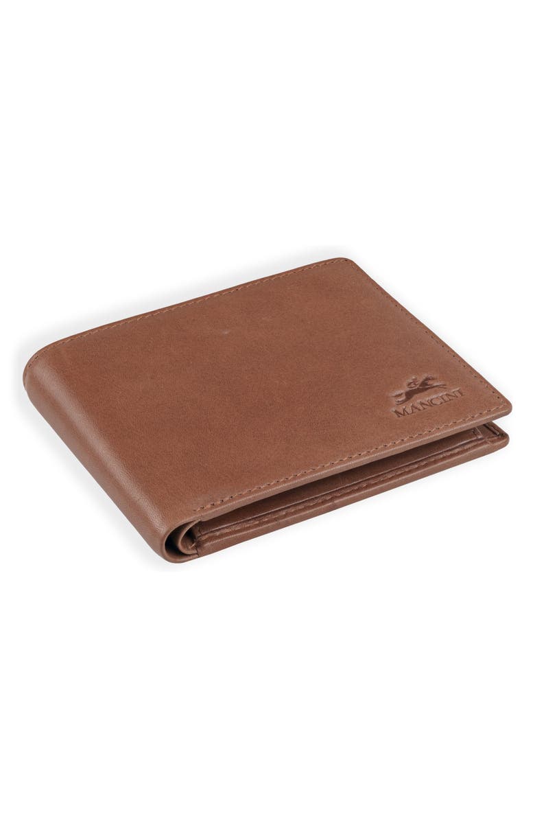 Mancini RFID Leather Billfold Wallet, Alternate, color, Brown