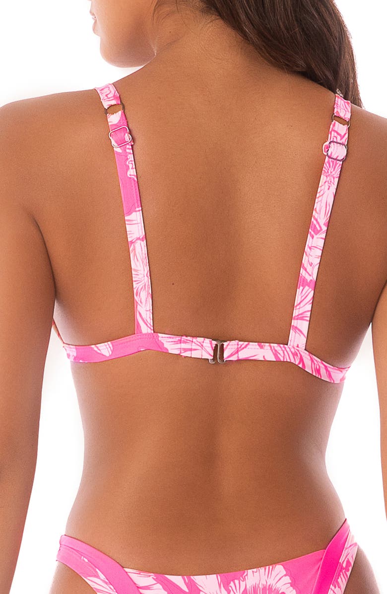 Maaji Pink Blossom Rewind Reversible Bikini Top, Alternate, color,